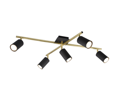 Marley ceiling lamp 5-pc GU10 black/gold — 612400580