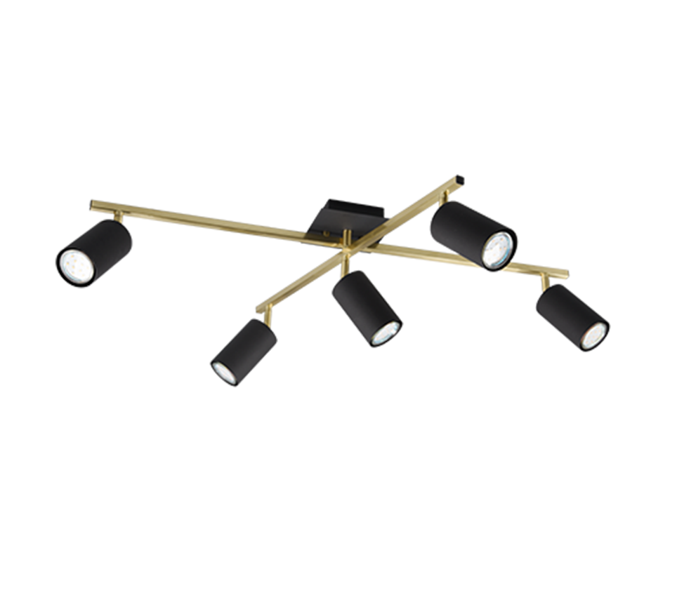 Marley ceiling lamp 5-pc GU10 black/gold — 612400580