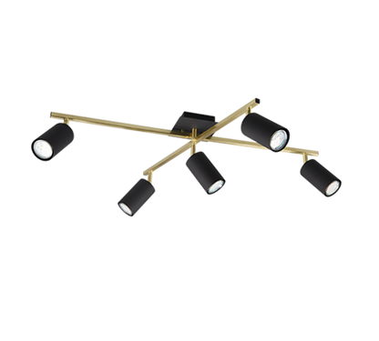 Marley ceiling lamp 5-pc GU10 black/gold — 612400580