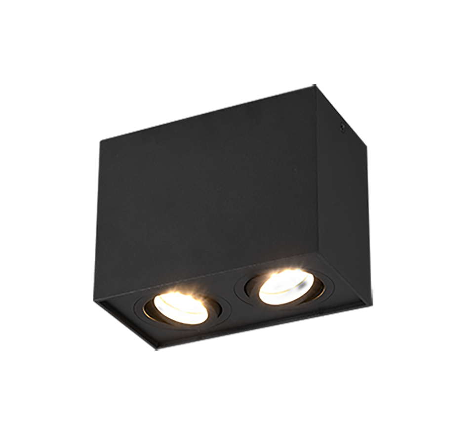 Biscuit ceiling lamp 2-pc GU10 matt black — 613000232
