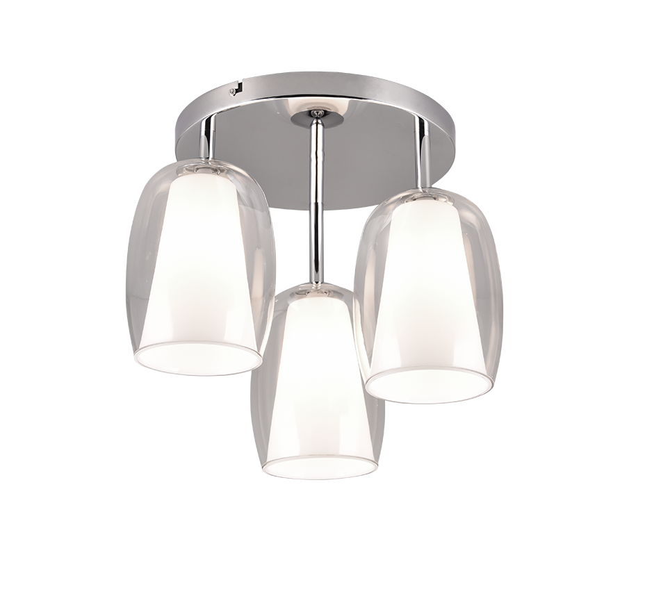 Barret ceiling lamp 3-pc E14 chrome/white — 617500306