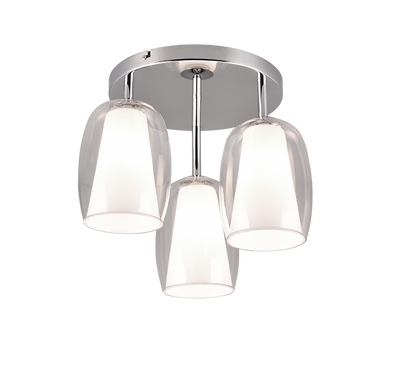 Barret ceiling lamp 3-pc E14 chrome/white — 617500306