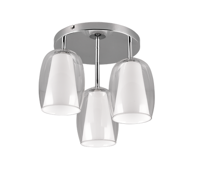 Barret ceiling lamp 3-pc E14 chrome/white — 617500306