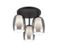 Barret ceiling lamp 3-pc E14 matt black/smoke — 617500354