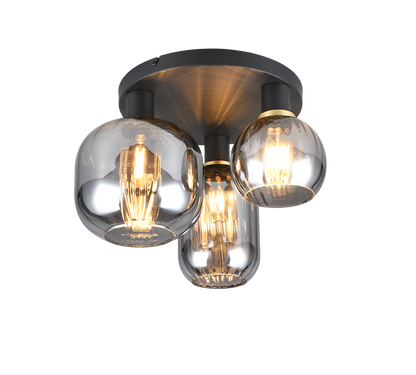 Diva ceiling lamp 3-pc E27 matt black/chrome plated — 619800332