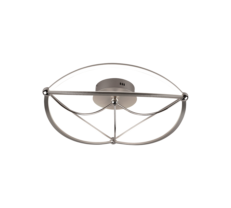 Charivari LED ceiling lamp 62 cm brushed steel — 621290107