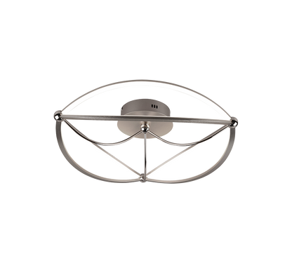 Charivari LED ceiling lamp 62 cm brushed steel — 621290107