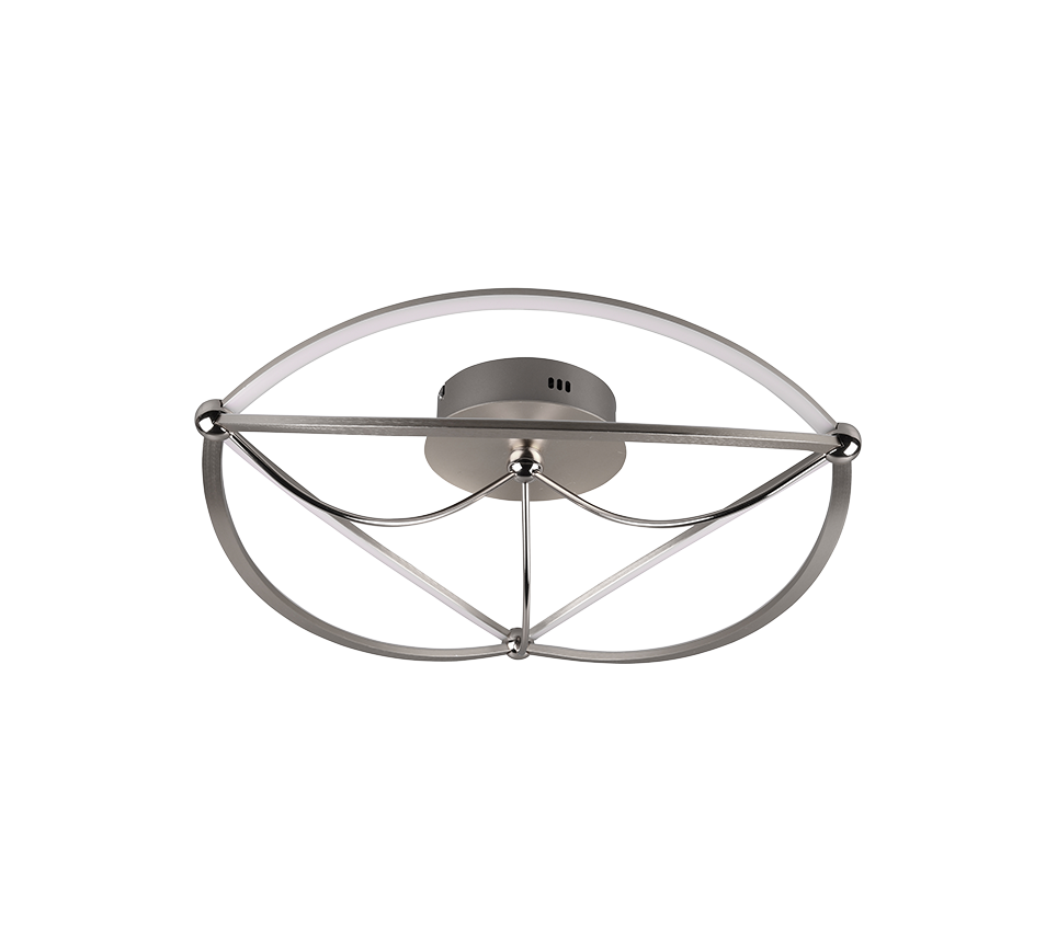 Charivari LED ceiling lamp 62 cm brushed steel — 621290107