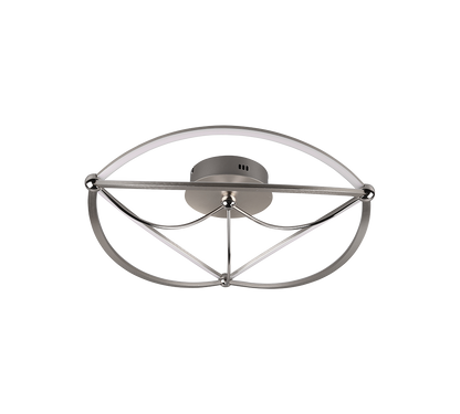 Charivari LED ceiling lamp 62 cm brushed steel — 621290107