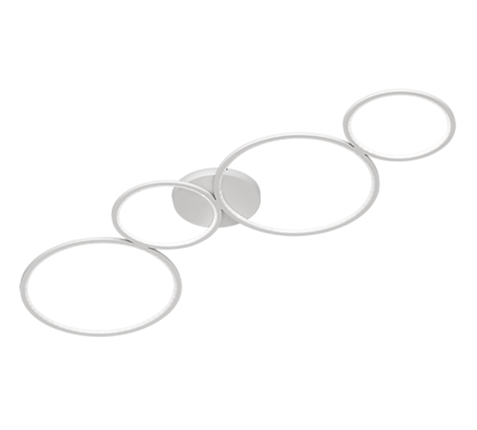 Rondo LED ceiling lamp 4-pc matt white — 622610431