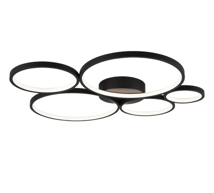 Rondo LED ceiling lamp 5-pc matt black — 622610532