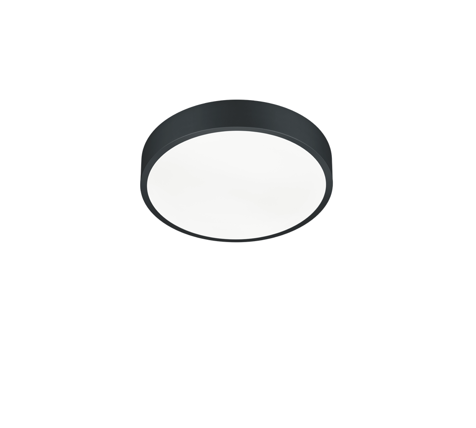 Waco LED ceiling lamp 30 cm matt black — 627413032