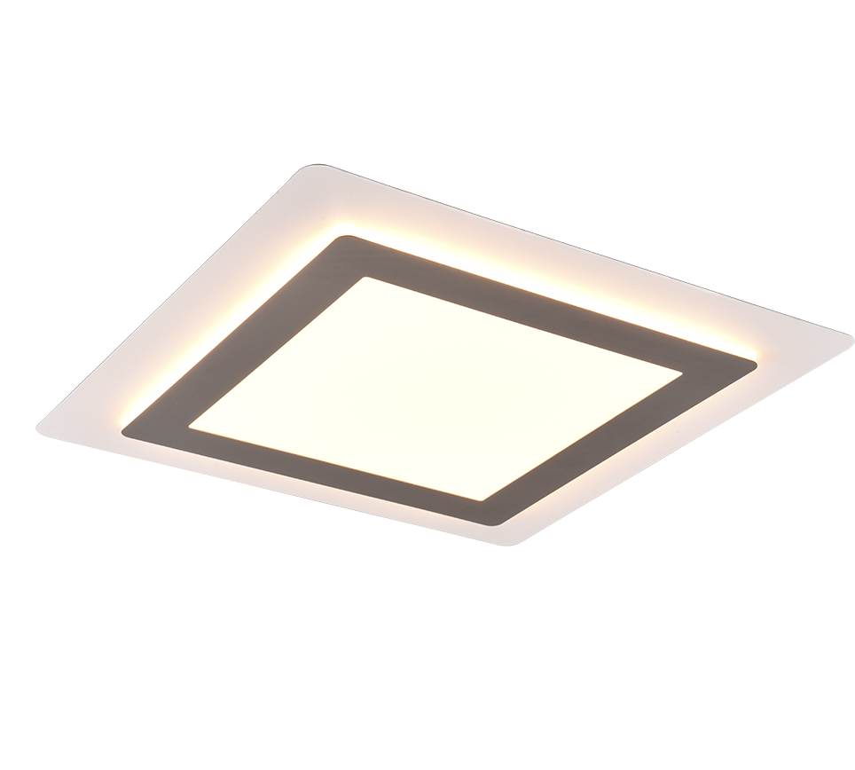 Morgan LED ceiling lamp 45x45 cm white/brushed steel — 641510207