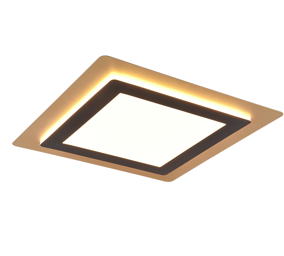 Morgan LED ceiling lamp 45x45 cm matt black/gold — 641510280