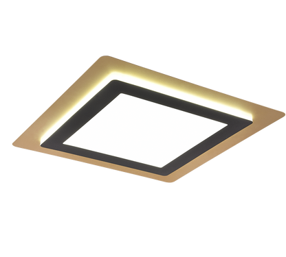 Morgan LED ceiling lamp 45x45 cm matt black/gold — 641510280