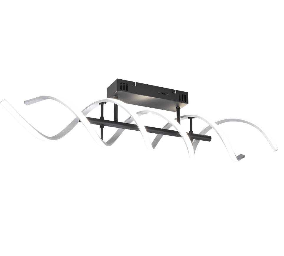 Sequence LED ceiling lamp brushed aluminium/matt black — 641810205