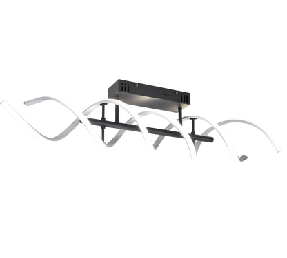 Sequence LED ceiling lamp brushed aluminium/matt black — 641810205