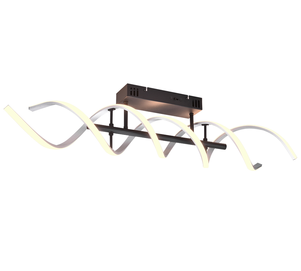 Sequence LED ceiling lamp brushed aluminium/matt black — 641810205