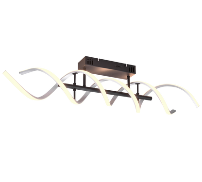 Sequence LED ceiling lamp brushed aluminium/matt black — 641810205
