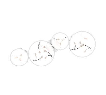Groovy LED ceiling lamp 4-pc matt white/chrome — 642110431