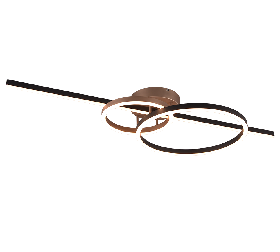 Montilla LED ceiling lamp black/coffee brown — 643010302