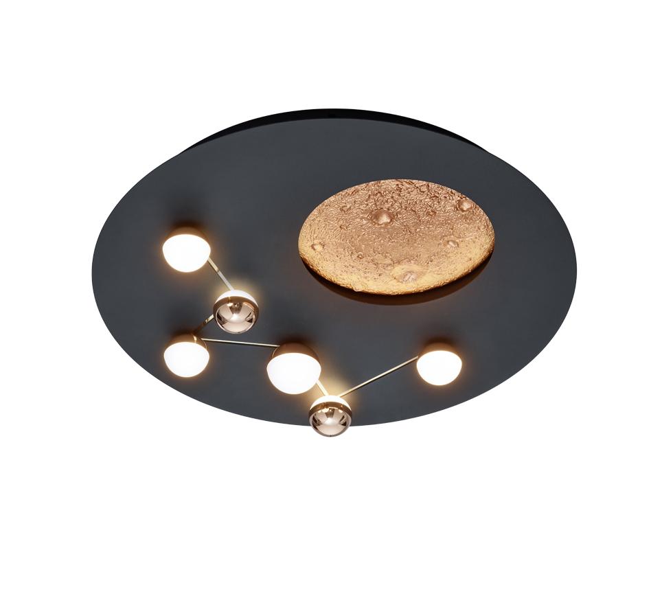 Zodiac LED ceiling lamp matt black — 644810132