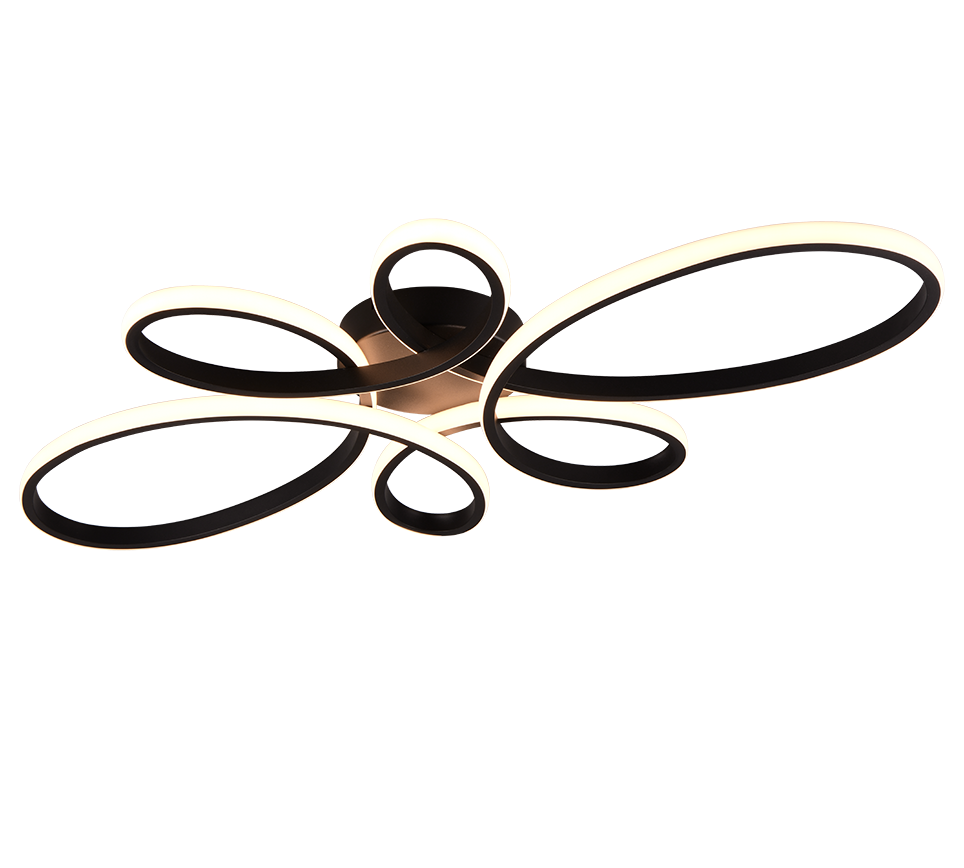 Fly LED ceiling lamp 83 cm matt black — 645619132