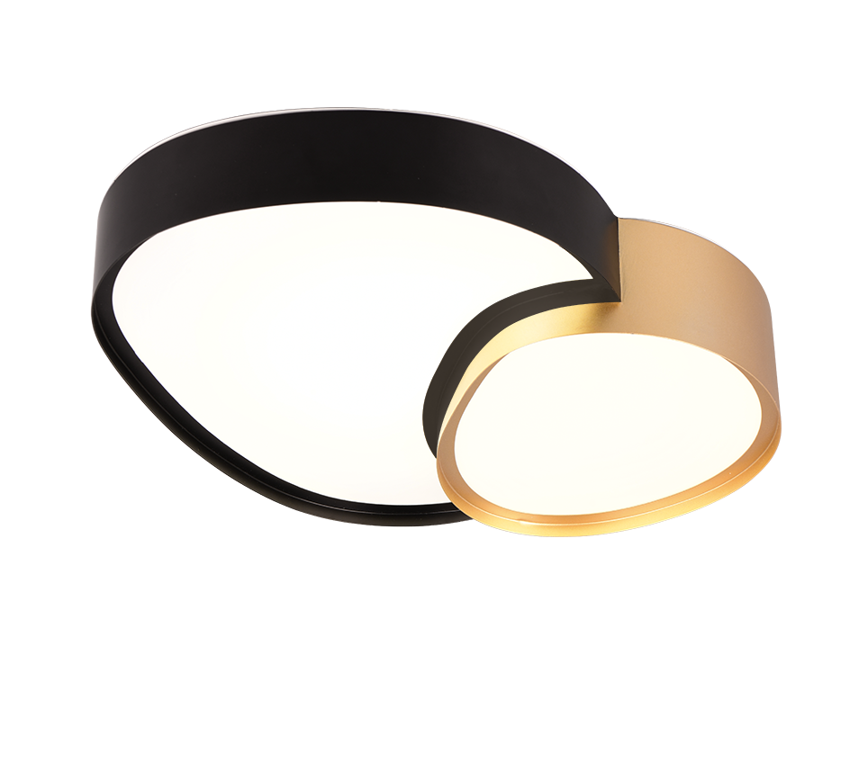 Rise LED ceiling lamp 43 cm black-gold — 647510280