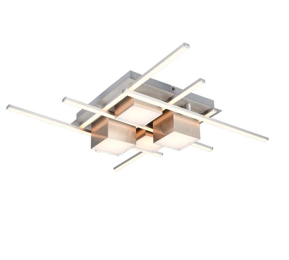 Roger LED ceiling lamp brushed steel — 647810407