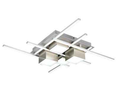 Roger LED ceiling lamp brushed steel — 647810407