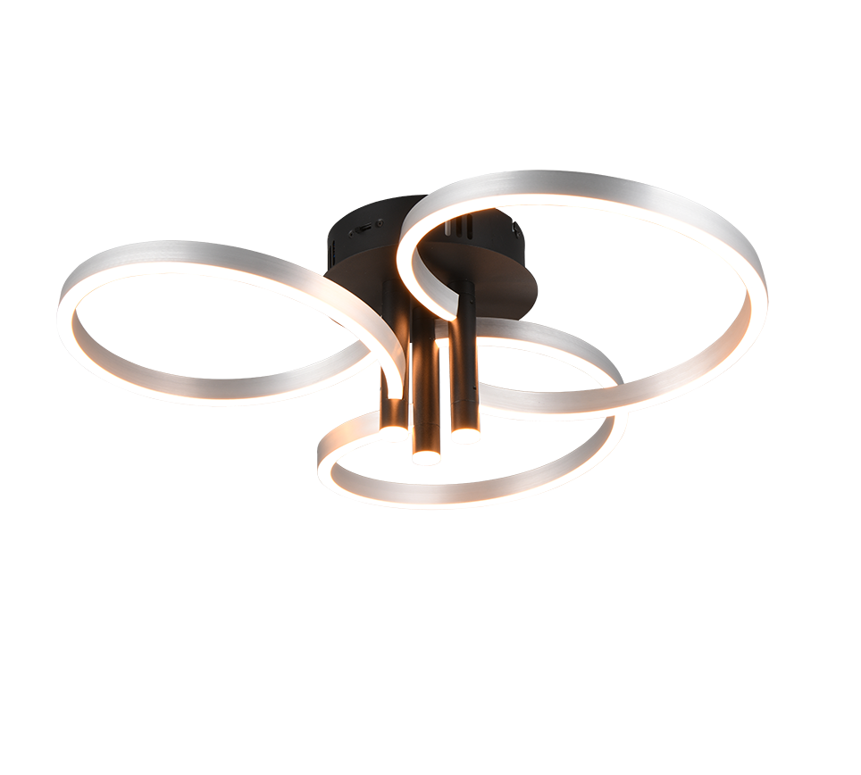 Caruso LED ceiling lamp matt black/aluminium — 648110605
