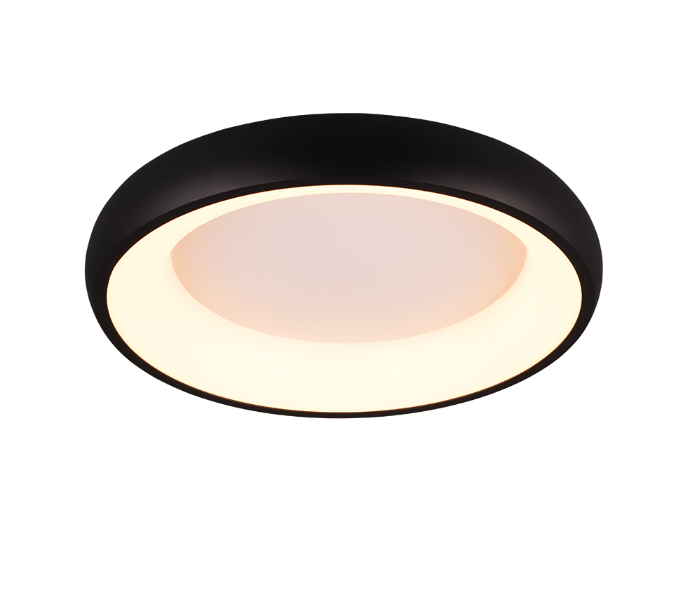 Cardona LED ceiling lamp 47 cm matt black — 649614532