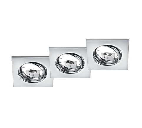 Jura recessed spotlight GU10 chrome 3-pack square — 650000306