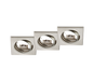 Jura recessed spotlight GU10 brushed steel 3-pack square — 650000307