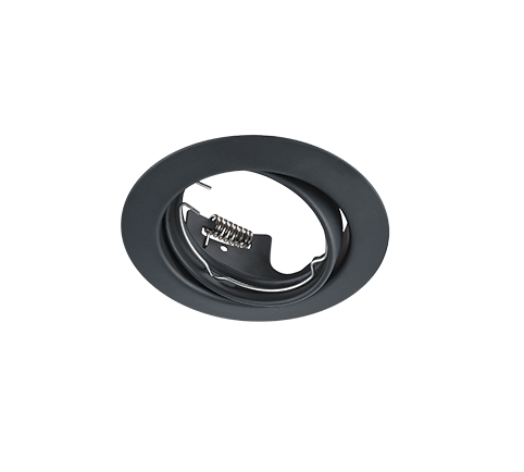 Jura recessed spotlight GU10 matt black round — 650100132