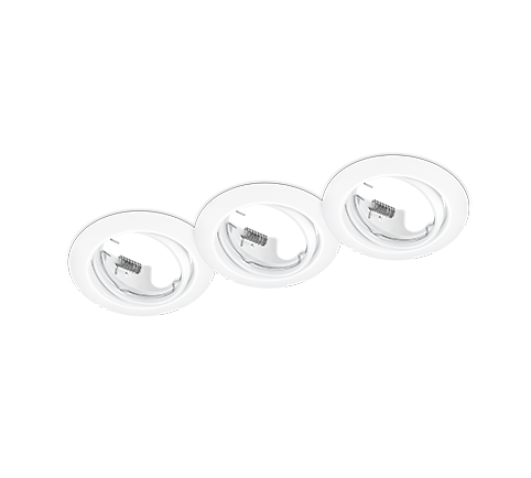 Jura recessed spotlight GU10 matt white 3-pack round — 650100331