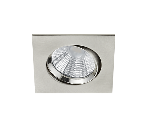 Pamir LED recessed spotlight brushed steel square — 650410107