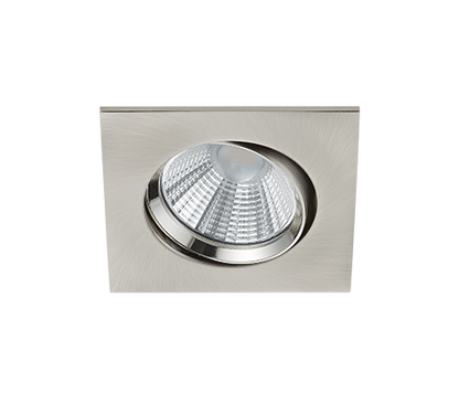 Pamir LED recessed spotlight brushed steel square — 650410107