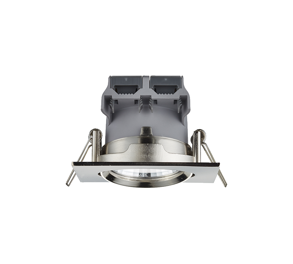 Pamir LED recessed spotlight brushed steel square — 650410107