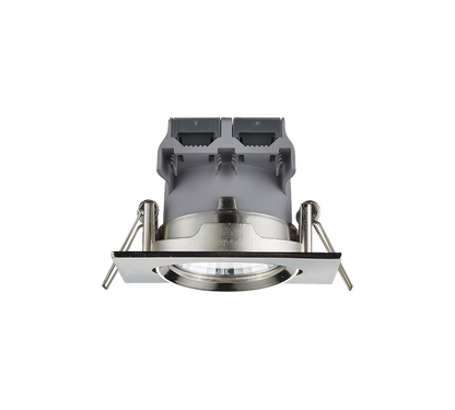 Pamir LED recessed spotlight brushed steel square — 650410107
