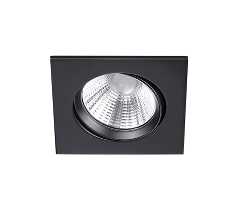 Pamir LED recessed spotlight matt black square — 650410132