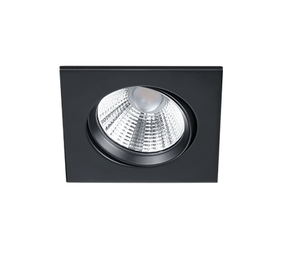 Pamir LED recessed spotlight matt black square — 650410132