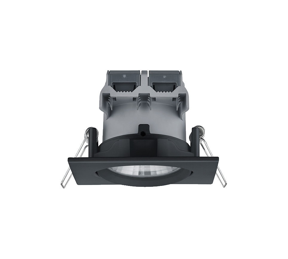 Pamir LED recessed spotlight matt black square — 650410132