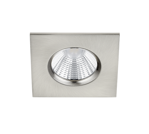 Zagros LED recessed spotlight IP65 brushed steel square — 650610107