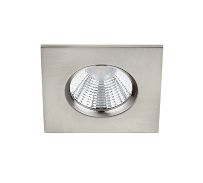 Zagros LED recessed spotlight IP65 brushed steel square — 650610107