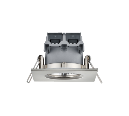 Zagros LED recessed spotlight IP65 brushed steel square — 650610107
