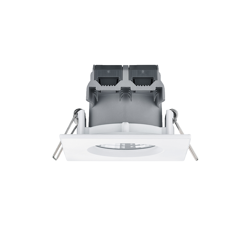 Zagros LED recessed spotlight IP65 matt white square — 650610131