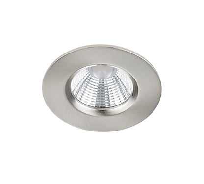Zagros LED recessed spotlight IP65 brushed steel round — 650710107