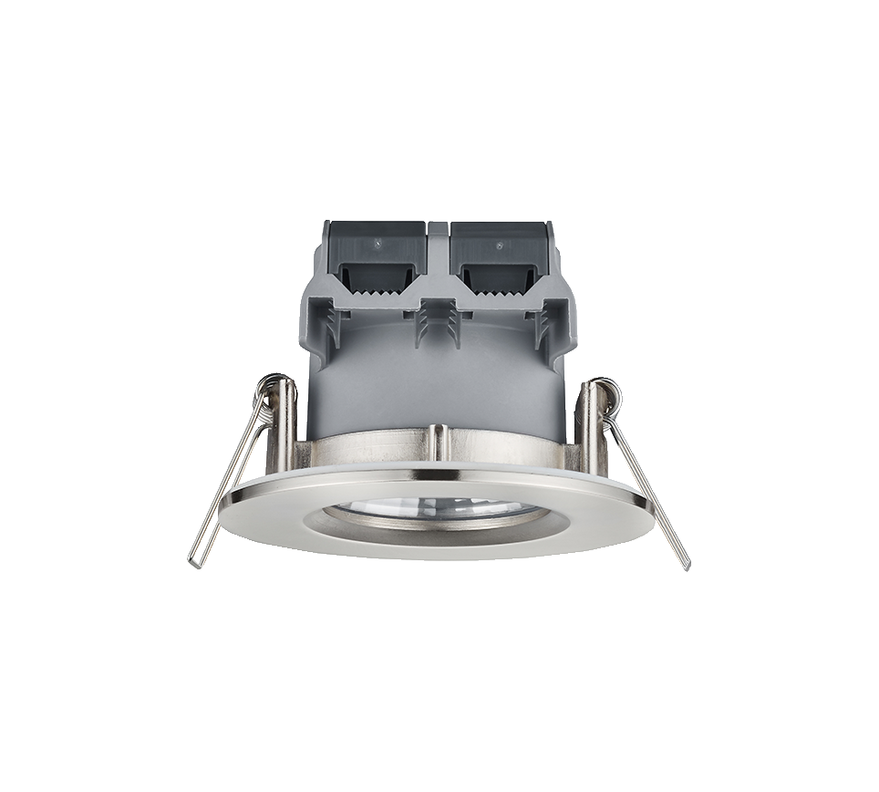 Zagros LED recessed spotlight IP65 brushed steel round — 650710107