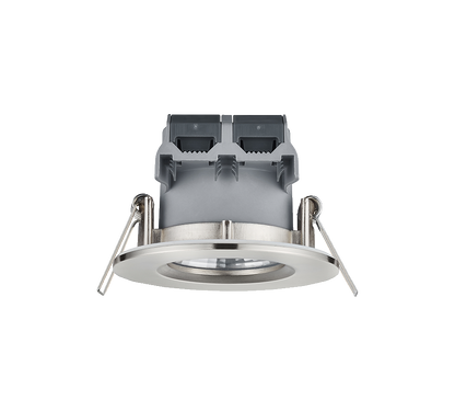 Zagros LED recessed spotlight IP65 brushed steel round — 650710107